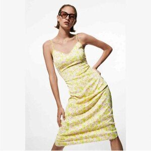 NWOT Zara multicoloured floral sleeveless midi dress with open back cut out, M